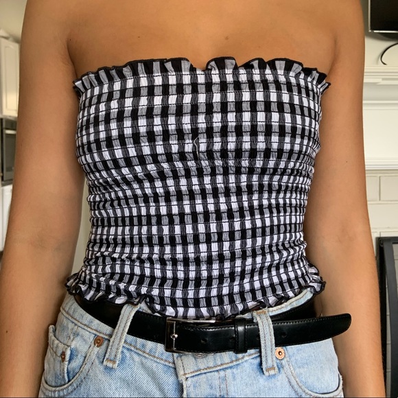 Brandy Melville Tops - Brandy Melville plaid tube top Brandy Melville Tops - Brandy Melville plaid tube top
